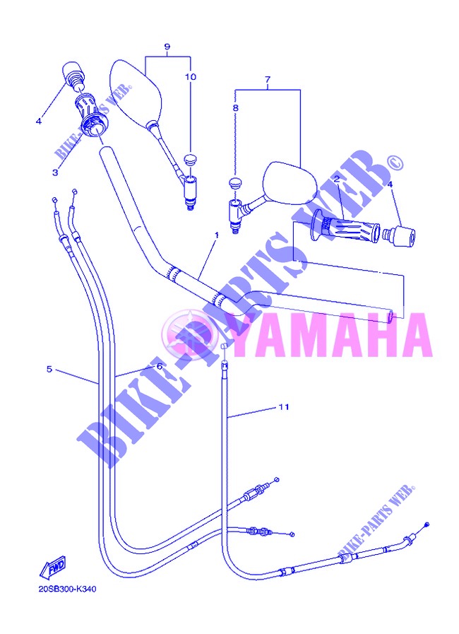 HANDLEBAR & CABLES for Yamaha XJ6NA 2013