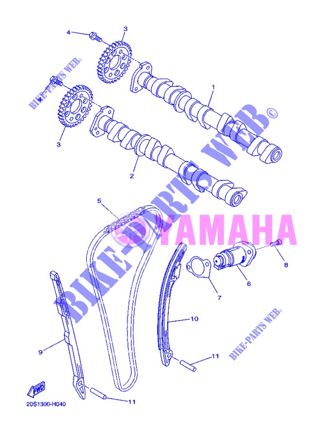 CAMSHAFT / TIMING CHAIN for Yamaha DIVERSION 600 2013