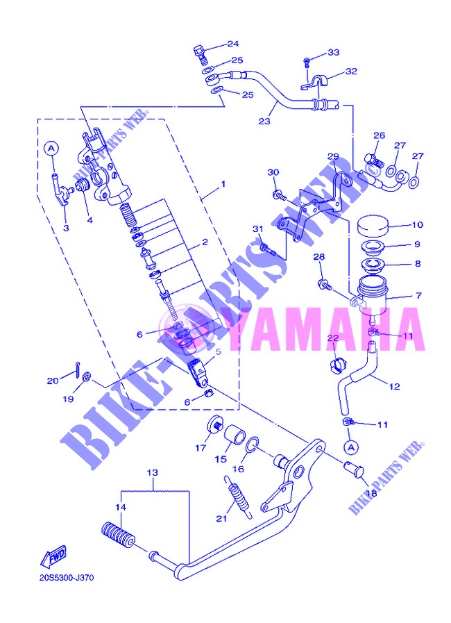 REAR BRAKE MASTER CYLINDER for Yamaha DIVERSION 600 2013