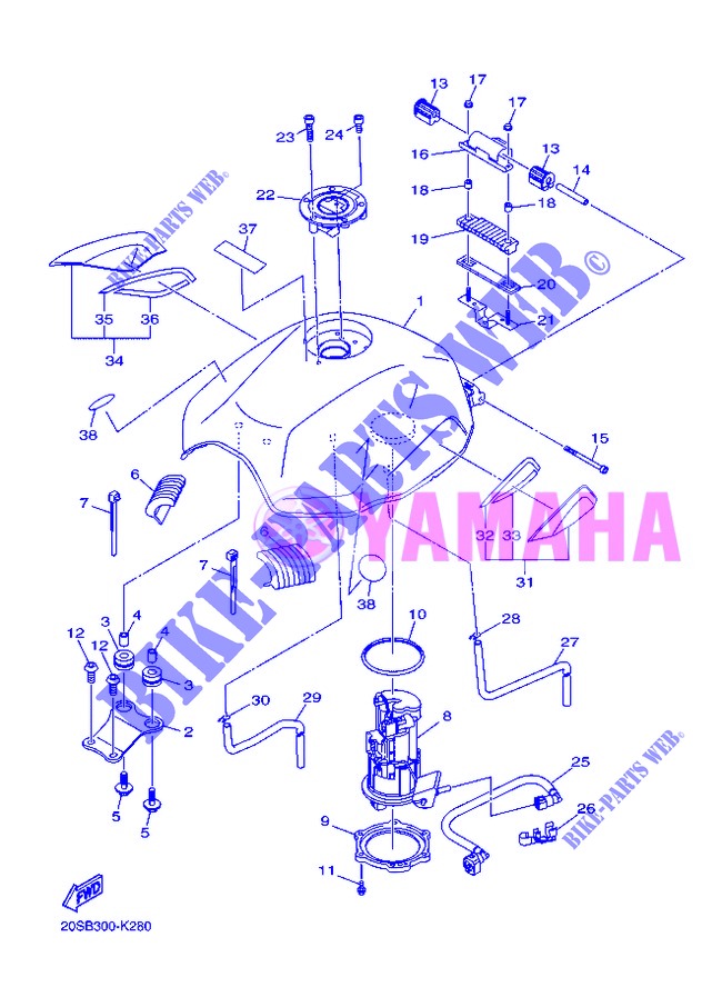 FUEL TANK for Yamaha DIVERSION 600 2013