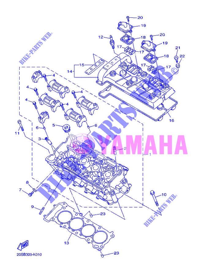 CYLINDER HEAD  for Yamaha DIVERSION 600 ABS 2013