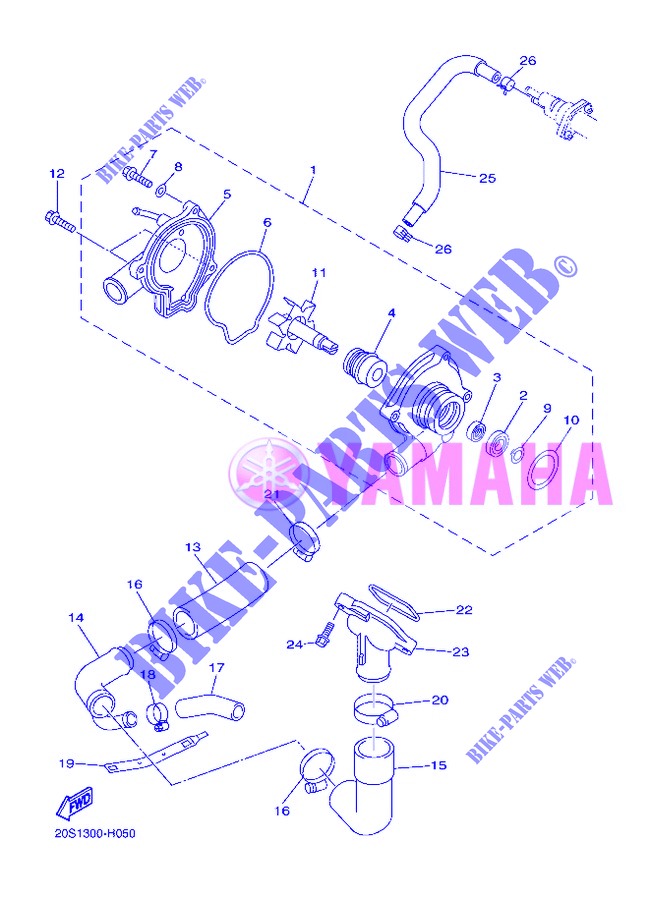 WATERPUMP / HOSES for Yamaha DIVERSION 600 ABS 2013