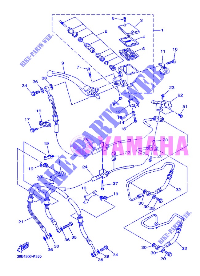 FRONT BRAKE MASTER CYLINDER for Yamaha DIVERSION 600 ABS 2013