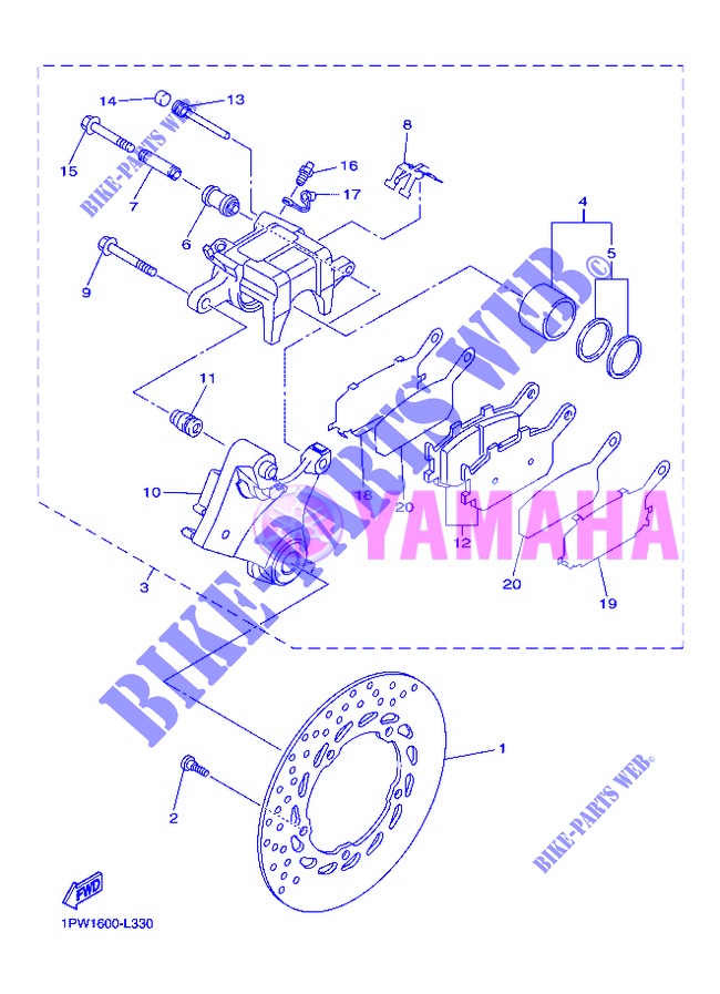 REAR BRAKE CALIPER for Yamaha DIVERSION 600 ABS 2013