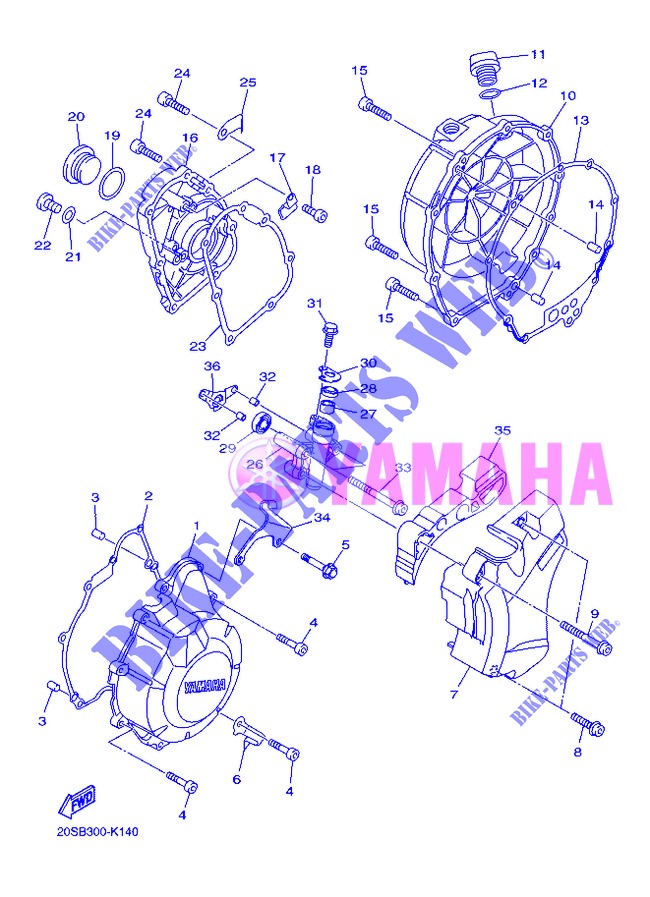 COVER   ENGINE 1 for Yamaha DIVERSION 600 ABS 2013