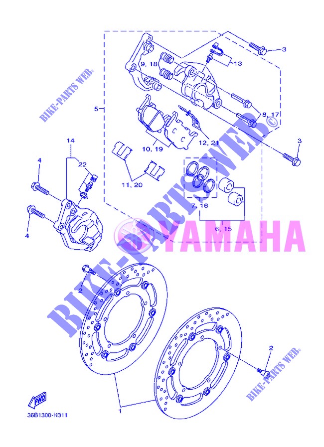 FRONT BRAKE CALIPER for Yamaha DIVERSION 600 ABS 2013