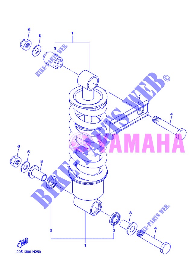 REAR SHOCK ABSORBER for Yamaha DIVERSION 600 ABS 2013