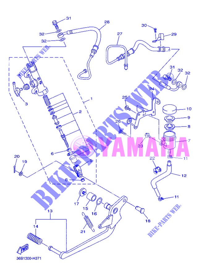 REAR BRAKE MASTER CYLINDER for Yamaha DIVERSION 600 ABS 2013