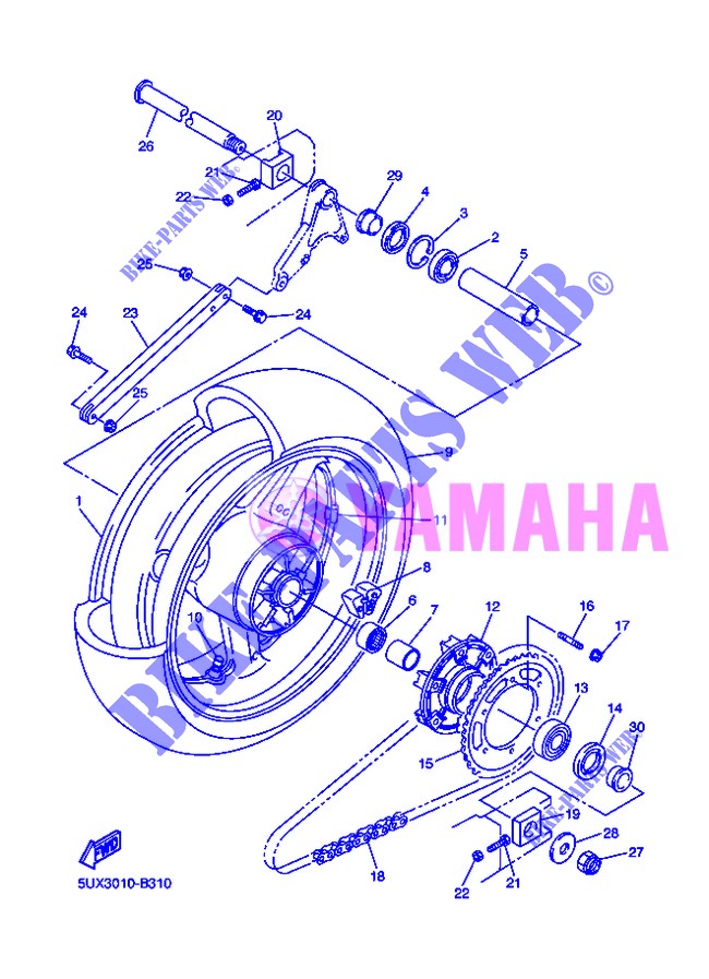 REAR WHEEL for Yamaha XJR1300 2013