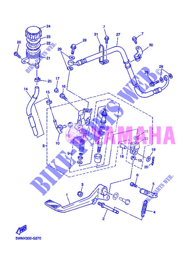 REAR BRAKE MASTER CYLINDER for Yamaha XJR1300 2013