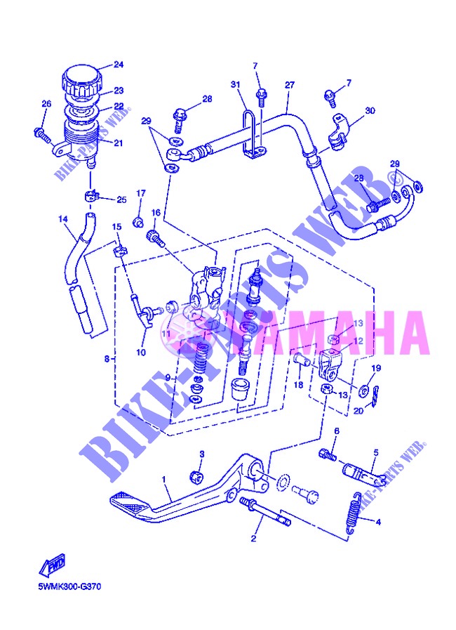 REAR BRAKE MASTER CYLINDER for Yamaha XJR1300 2013