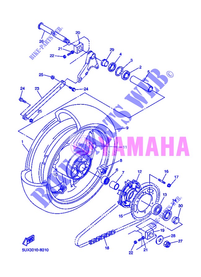 REAR WHEEL for Yamaha XJR1300 2013