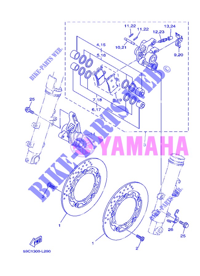 FRONT BRAKE CALIPER for Yamaha XP500 2013
