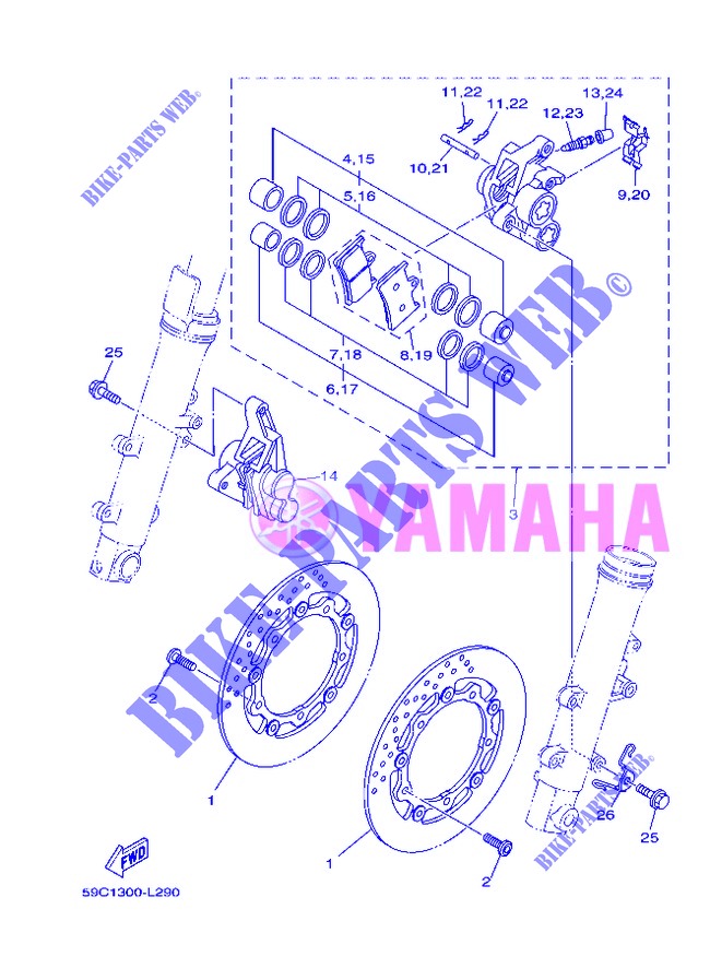 FRONT BRAKE CALIPER for Yamaha XP500 2013