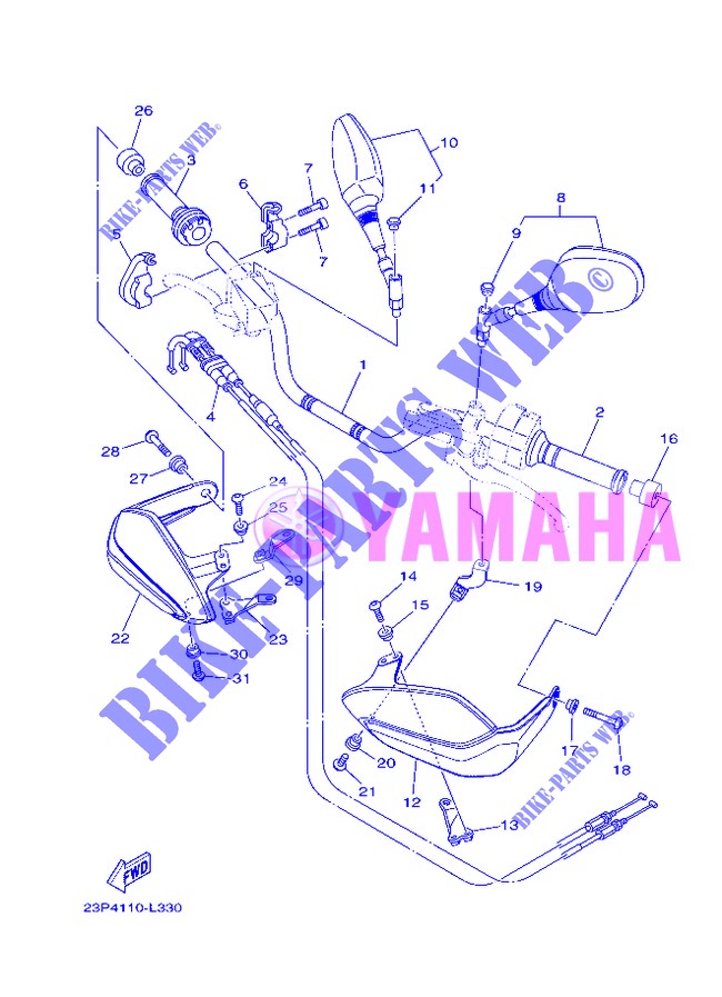 HANDLEBAR & CABLES for Yamaha XT1200Z 2013