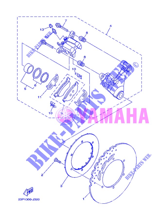 REAR BRAKE CALIPER for Yamaha XT1200Z 2013