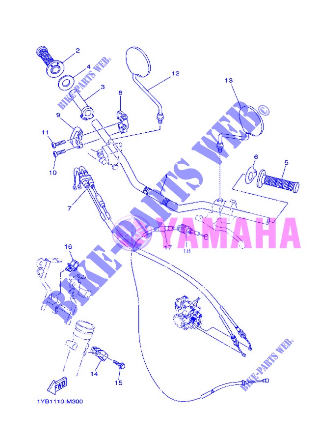 HANDLEBAR & CABLES for Yamaha XT 250 2013