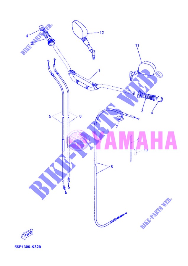 HANDLEBAR & CABLES for Yamaha XT660ZA 2013