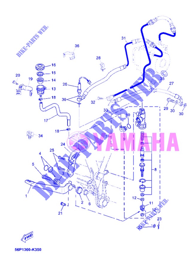 REAR BRAKE MASTER CYLINDER for Yamaha XT660ZA 2013