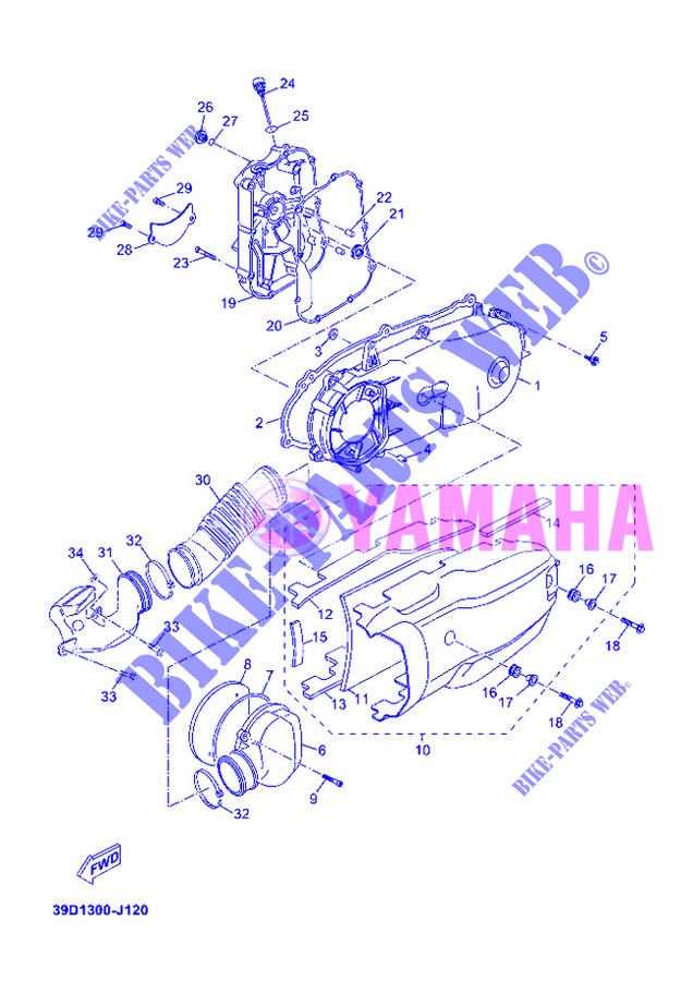 COVER   ENGINE 1 for Yamaha YP125RA 2013