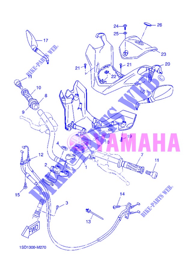 HANDLEBAR & CABLES for Yamaha XMAX 400 2013