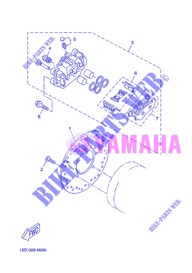 REAR BRAKE CALIPER for Yamaha XMAX 400 2013