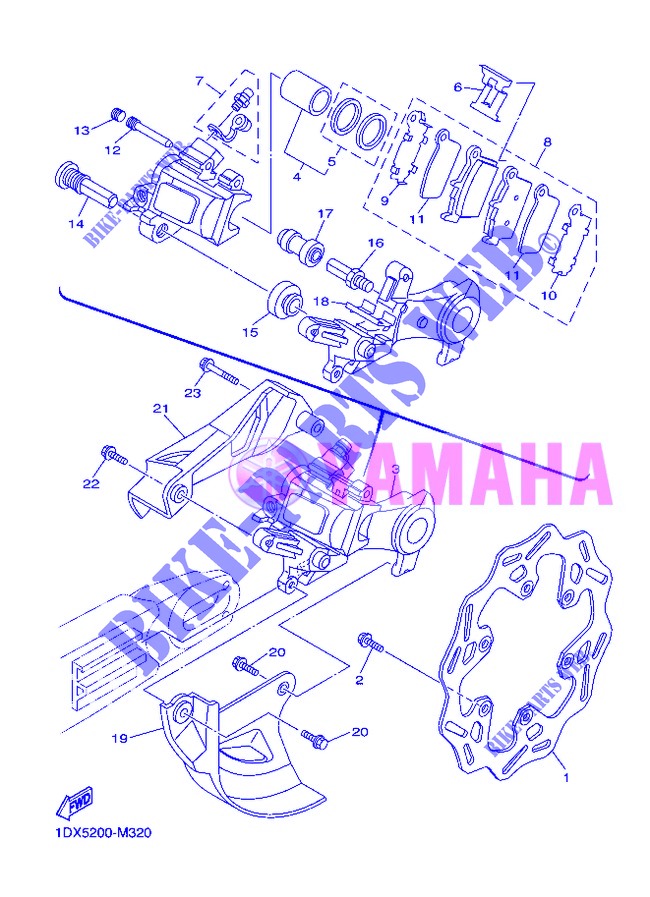 REAR BRAKE CALIPER for Yamaha YZ125 2013