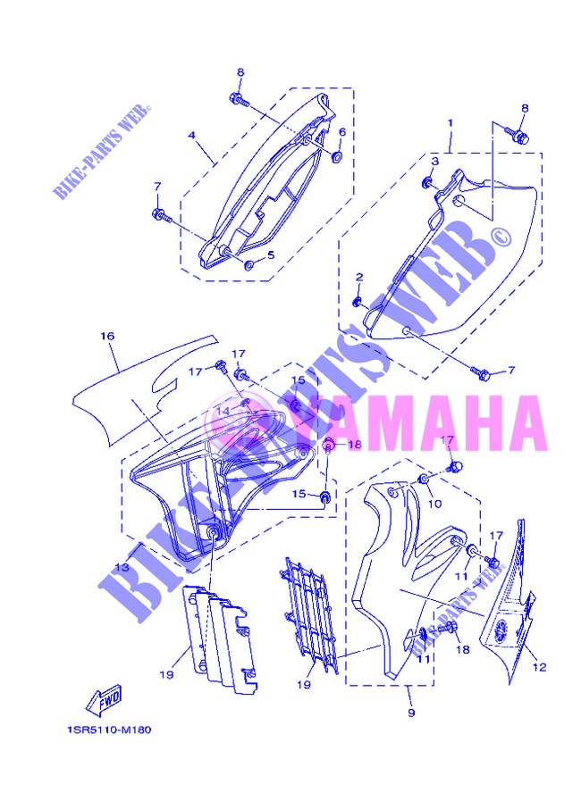 SIDE COVER for Yamaha YZ125 2013