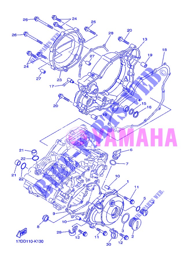 COVER   ENGINE 1 for Yamaha YZ250F 2013