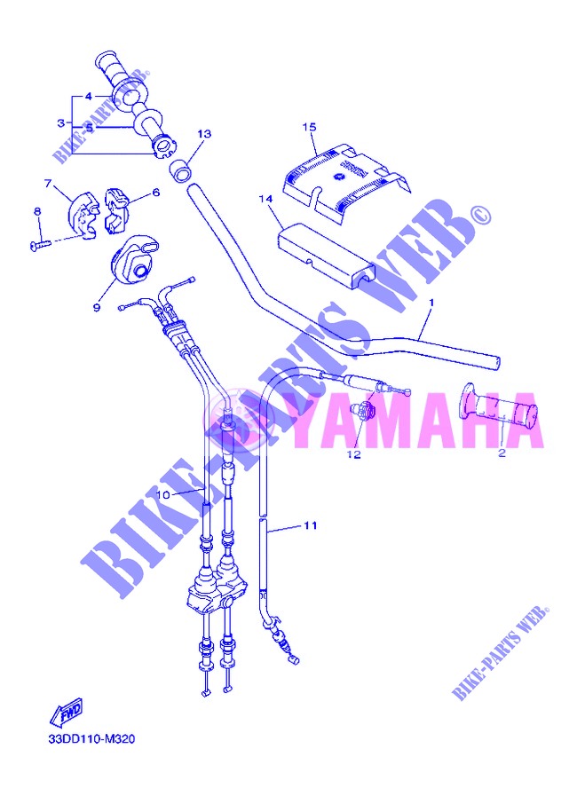 HANDLEBAR & CABLES for Yamaha YZ450F 2013