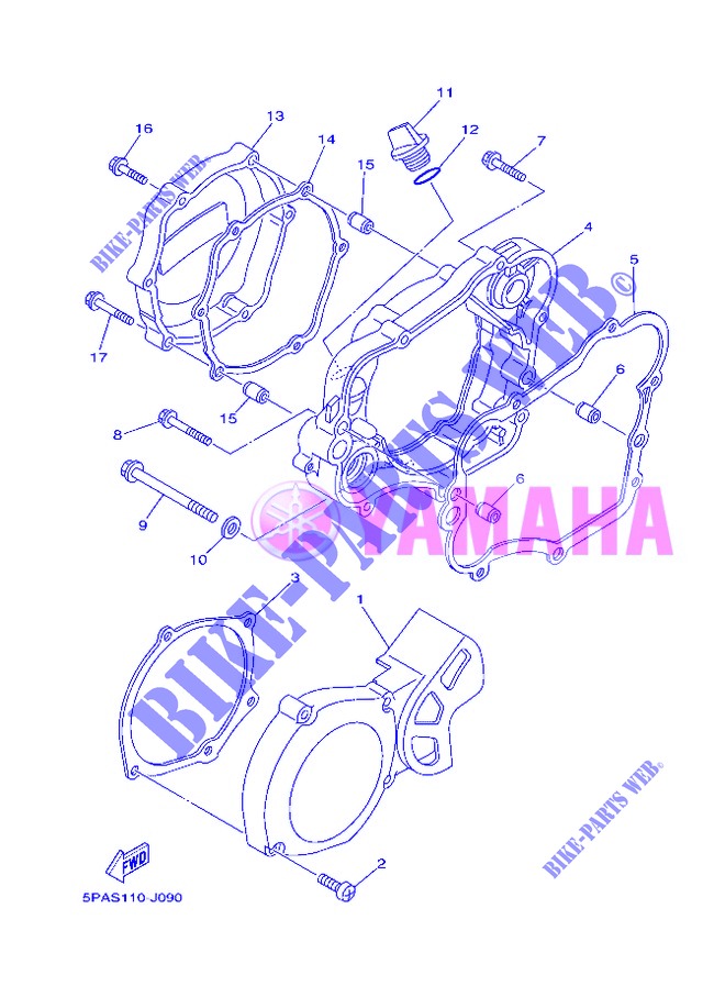 COVER   ENGINE 1 for Yamaha YZ85LW 2013