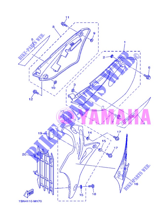 SIDE COVER for Yamaha YZ85LW 2013