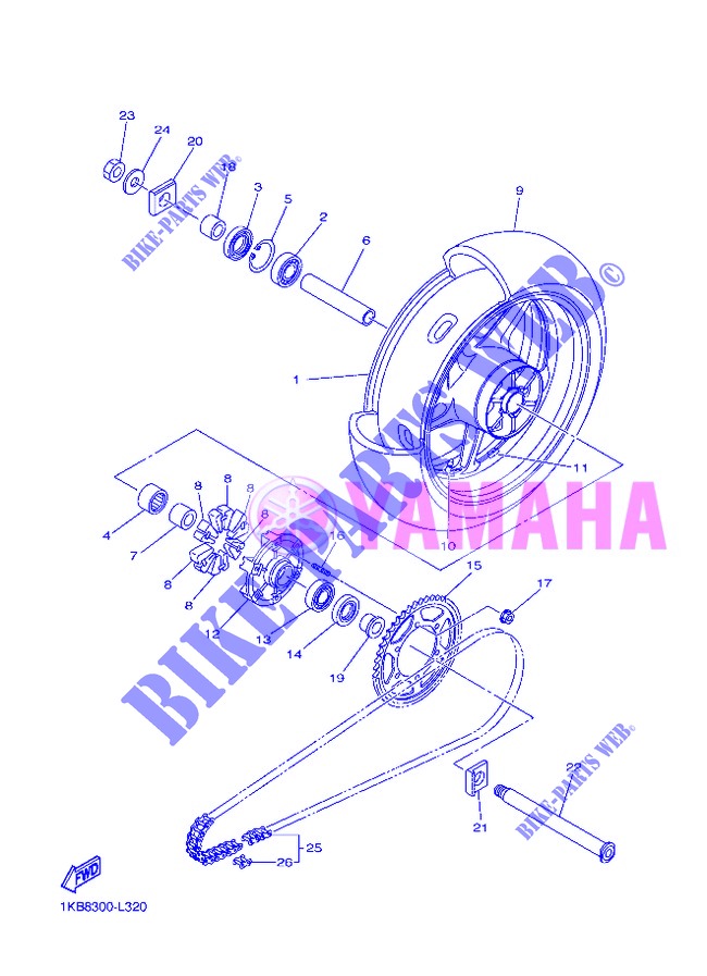 REAR WHEEL for Yamaha YZF-R1 2013