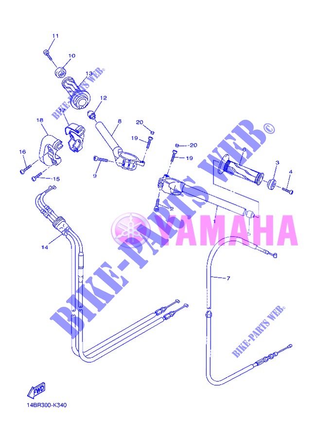 HANDLEBAR & CABLES for Yamaha YZF-R1 2013