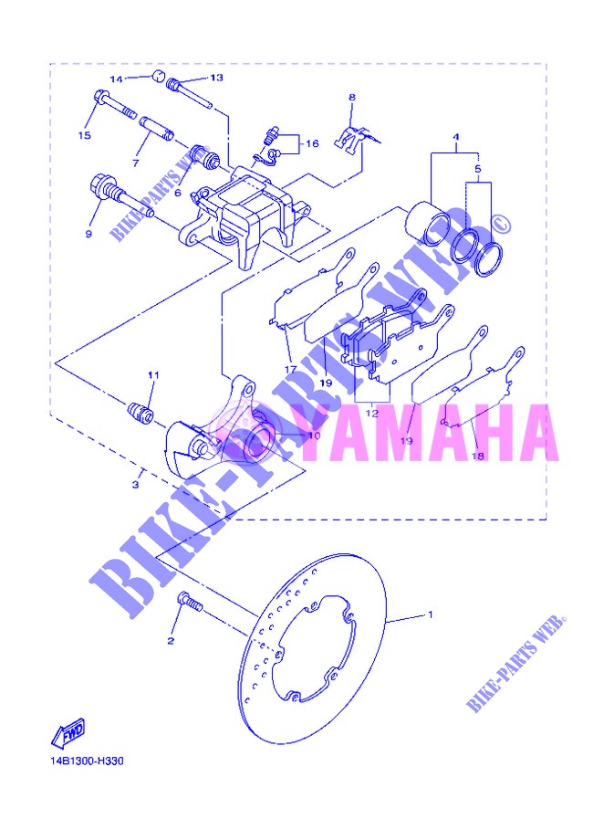 REAR BRAKE CALIPER for Yamaha YZF-R1 2013