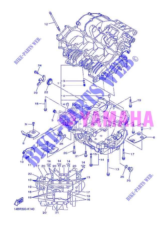 CRANKCASE for Yamaha YZF-R1 2013