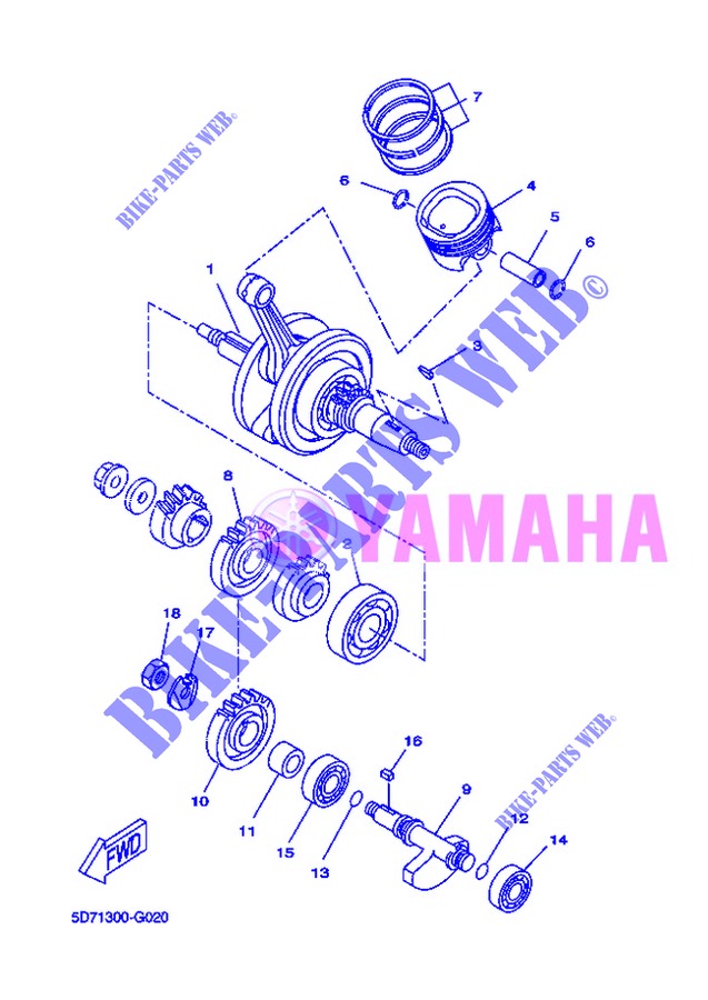 CRANKSHAFT / PISTON for Yamaha YZF-R125 2013
