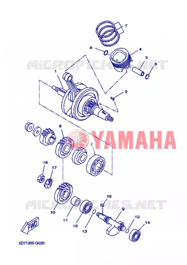 CRANKSHAFT / PISTON Yamaha MOTO 125 2013 R125  YZF-R125