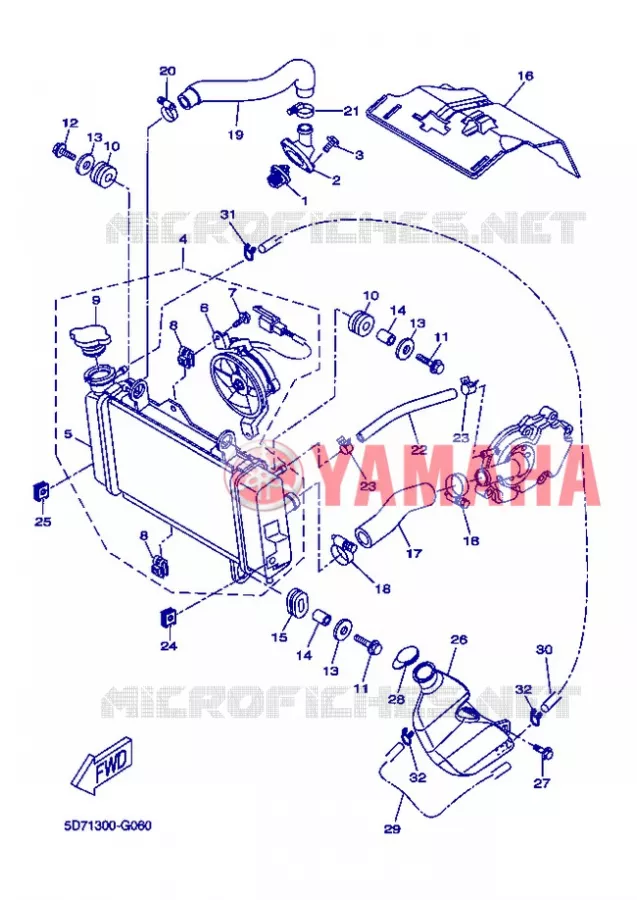 RADIATOR / HOSES Yamaha MOTO 125 2013 R125  YZF-R125