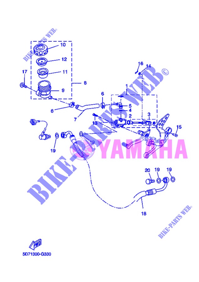 REAR BRAKE MASTER CYLINDER for Yamaha YZF-R125 2013