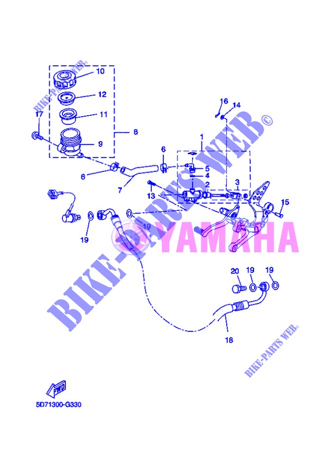 REAR BRAKE MASTER CYLINDER for Yamaha YZF-R125 2013