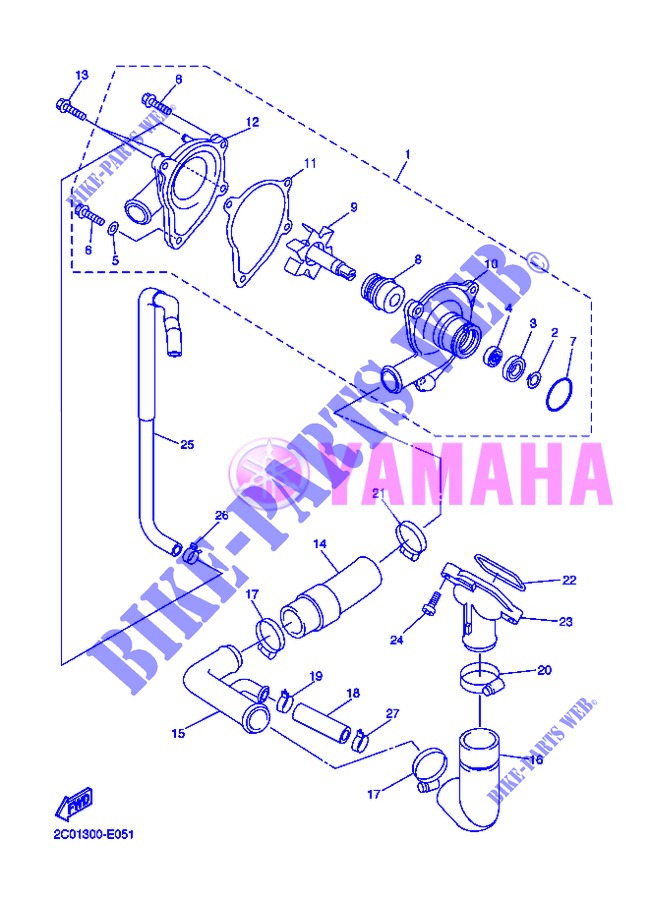 WATERPUMP / HOSES for Yamaha YZF-R6 2013