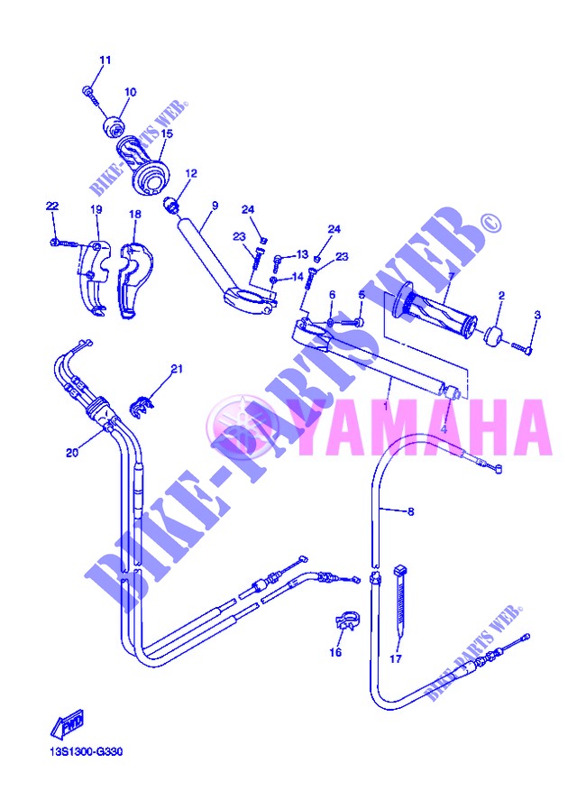 HANDLEBAR & CABLES for Yamaha YZF-R6 2013