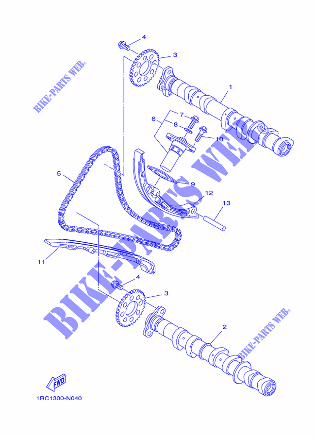 CAMSHAFT / TIMING CHAIN for Yamaha MT09 2014