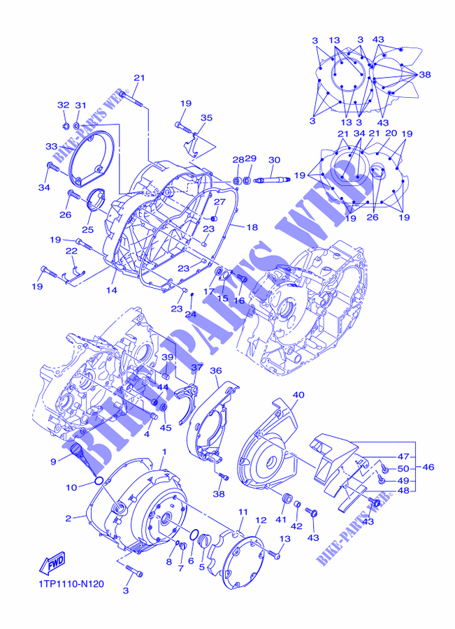 COVER   ENGINE 1 for Yamaha XV950 - XVS950CU 2014