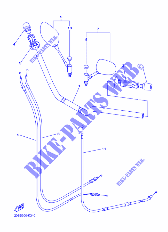 HANDLEBAR & CABLES for Yamaha XJ6N 2014