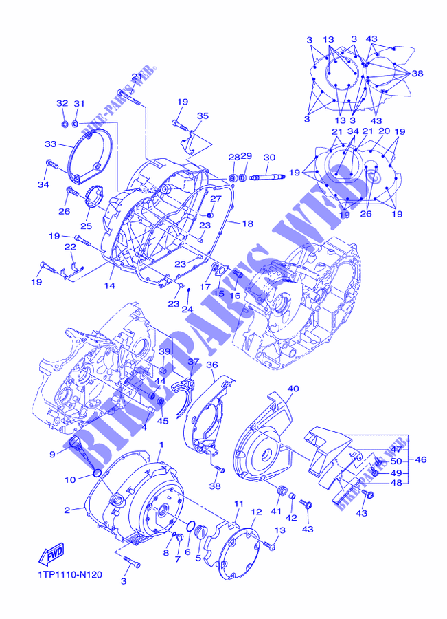 COVER   ENGINE 1 for Yamaha XV 950 R BOLT 2014