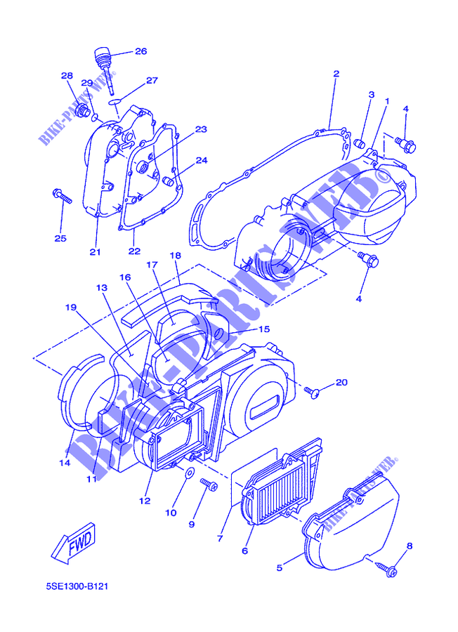 COVER   ENGINE 1 for Yamaha YP250RA 2014