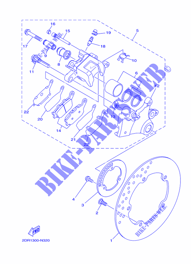 REAR BRAKE CALIPER for Yamaha MT09A 2014