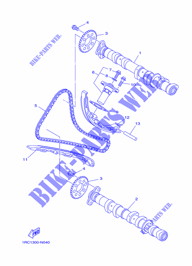 CAMSHAFT / TIMING CHAIN for Yamaha MT09A 2014